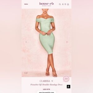 Clarissa house of cb pistachio  Green Off-Shoulder Bodycon Dress